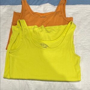 Time and Tru Bright Orange and Yellow Tank Tops